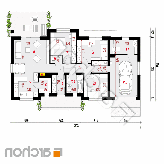 Dom w kostrzewach (G) | rzut parteru