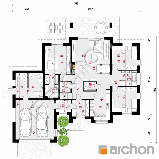 Dom w akebiach 5 | rzut parteru