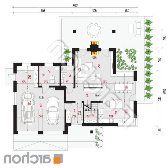 Dom w brunerach 3 (G2) | rzut parteru