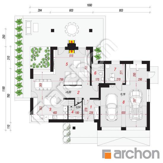 Dom w brunerach 3 (G2) | rzut parteru