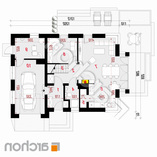 Dom pod tulipanowcem ver.2 | rzut parteru