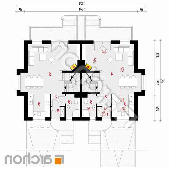 Dom w cyklamenach 4 (PR2A) | rzut parteru