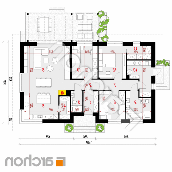 Dom w leszczynowcach 12 | rzut parteru