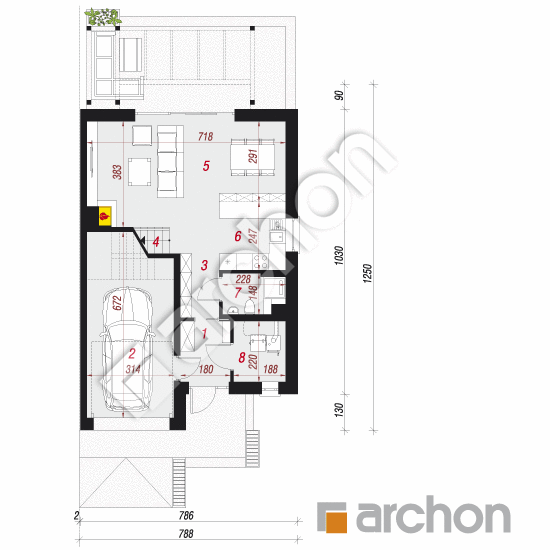 Dom w klematisach 22 (B) ver.2 | rzut parteru