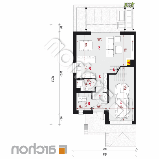 Dom w klematisach 22 (B) ver.2 | rzut parteru