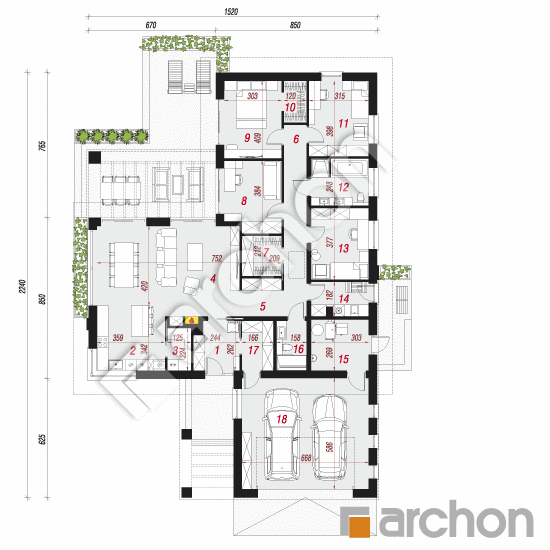 Dom w lonicerach 2 (G2) | rzut parteru