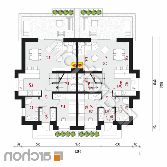 Dom w klementynkach (R2) | rzut parteru