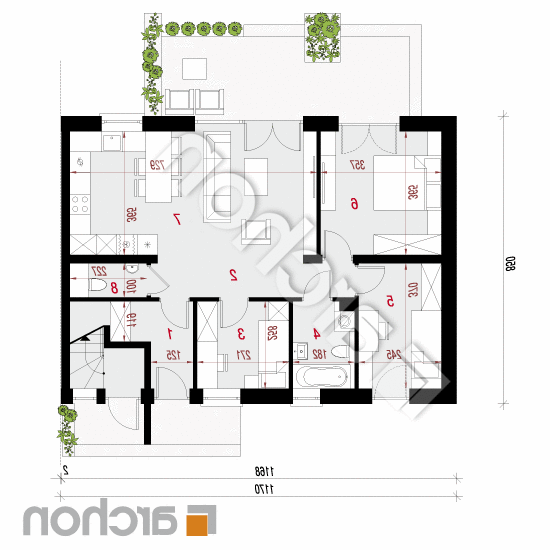 Dom w halezjach 2 (R2B) | rzut parteru