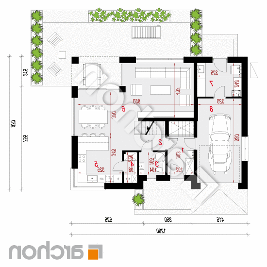 Dom w aurorach 20 (GE) OZE | rzut parteru