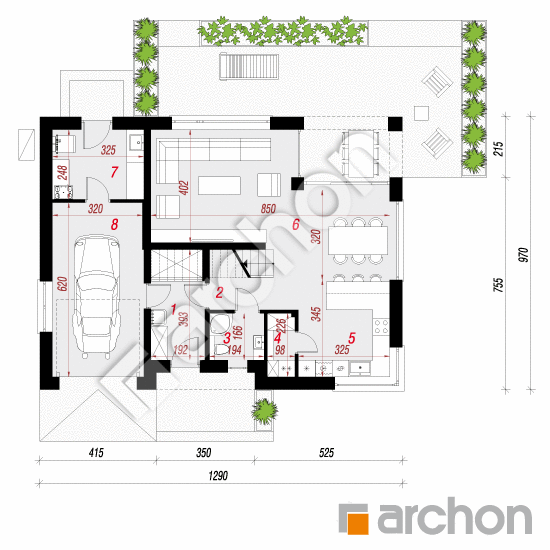 Dom w aurorach 20 (GE) OZE | rzut parteru