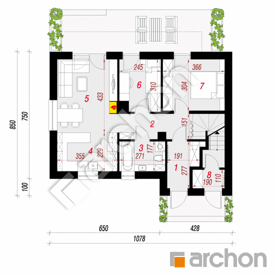 Dom w halezjach 5 (R2) ver.2 | rzut parteru