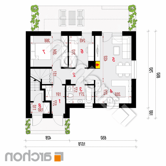 Dom w halezjach 5 (R2) ver.2 | rzut parteru