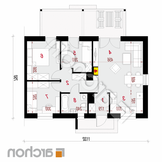 Dom w kruszczykach 3 (B) | rzut parteru