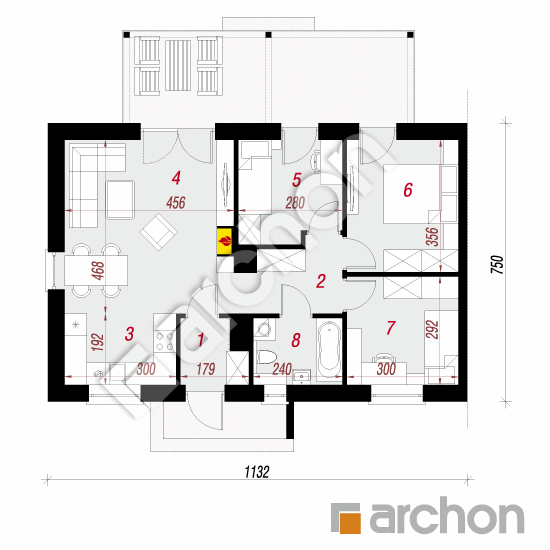 Dom w kruszczykach 3 (B) | rzut parteru