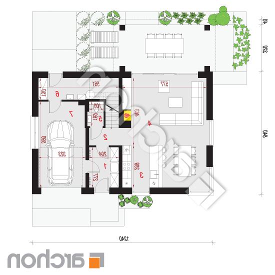 Dom w szyszkowcach 2 | rzut parteru