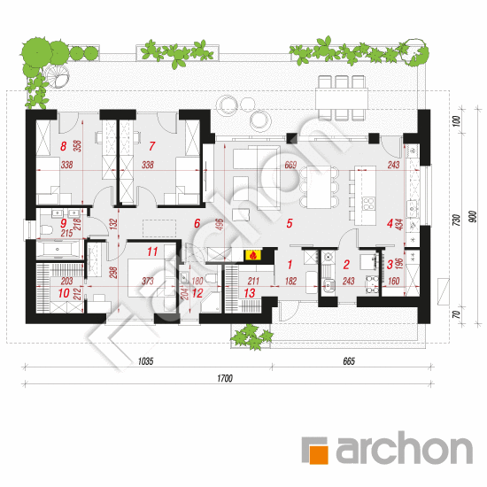 Dom w afaskach 2 (E) OZE | rzut parteru