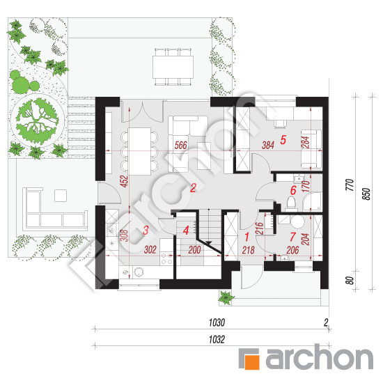 Dom w malinówkach 11 (B) | rzut parteru