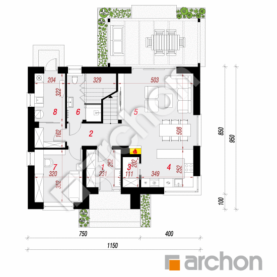 Dom w jabłonkach 19 | rzut parteru