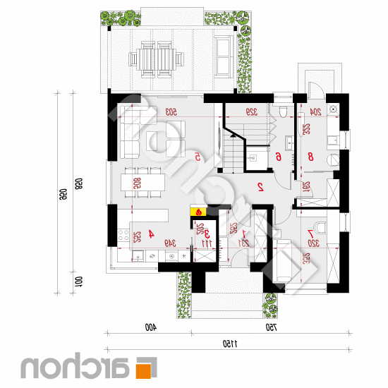 Dom w jabłonkach 19 | rzut parteru