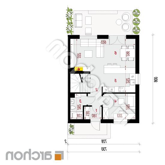 Dom w arkadiach 4 (B) | rzut parteru