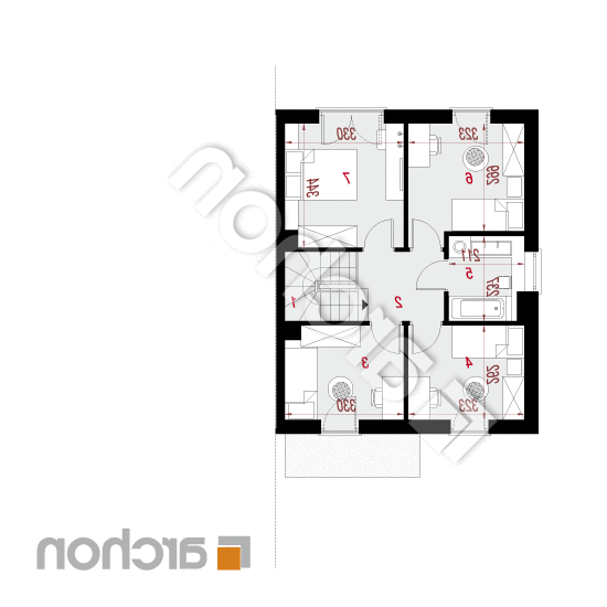 Dom w arkadiach 4 (B) | rzut piętra