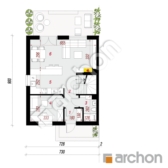 Dom w arkadiach 4 (B) | rzut parteru