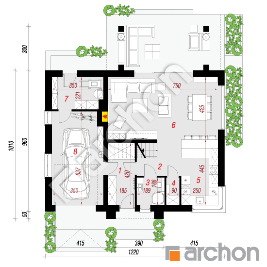 Dom w aurorach 18 (G) | rzut parteru