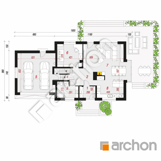 Dom w werbenach 8 (G2PN) | rzut parteru