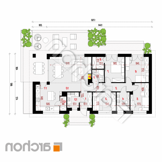 Dom w kosaćcach 24 (A) | rzut parteru