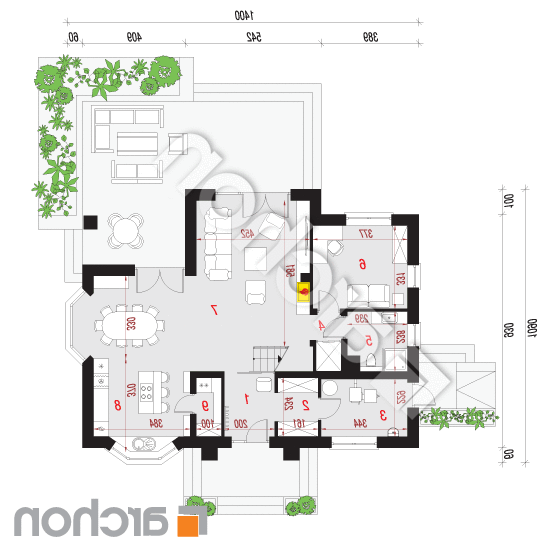 Dom w kalateach 2 (W) | rzut parteru