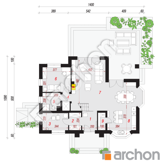 Dom w kalateach 2 (W) | rzut parteru