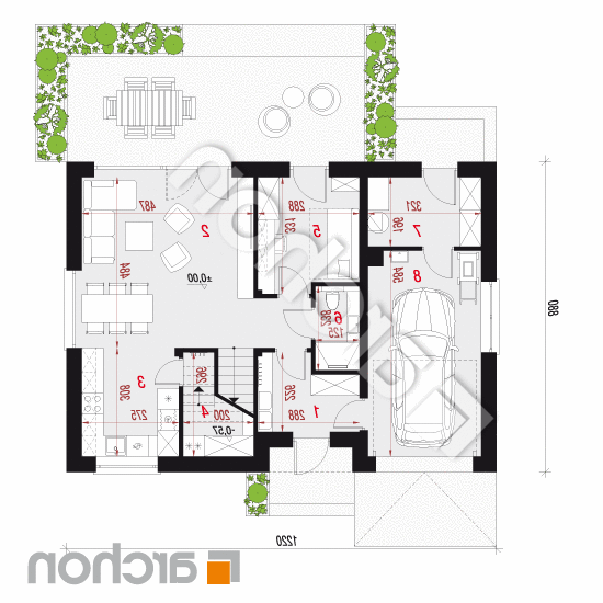 Dom w malinówkach 23 (G) | rzut parteru