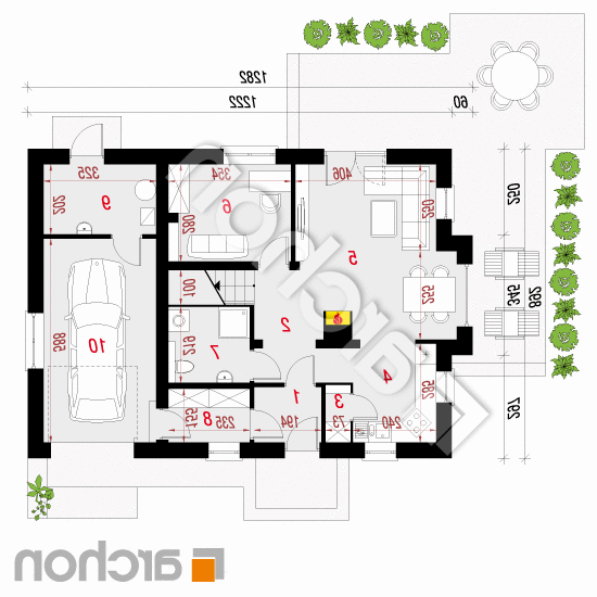 Dom w rododendronach 4 (NT) | rzut parteru