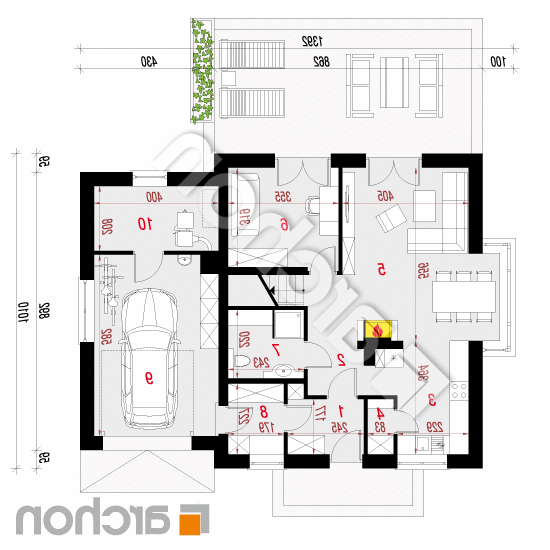 Dom w rododendronach 20 (N) | rzut parteru