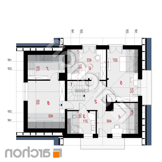 Dom w rododendronach 20 (N) | rzut poddasza