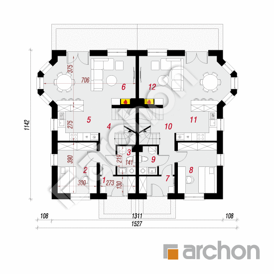 Dom w ostróżkach 3 ver.2 | rzut parteru