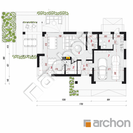 Dom w losanach 2 (G2) | rzut parteru