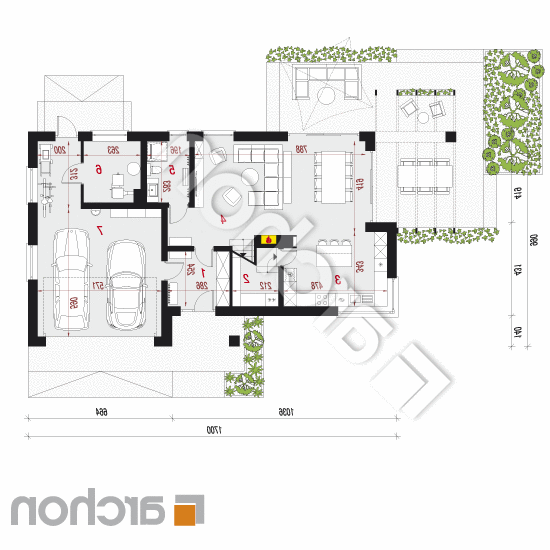 Dom w losanach 2 (G2) | rzut parteru