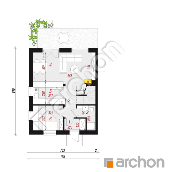 Dom w arkadiach (B) ver.2 | rzut parteru