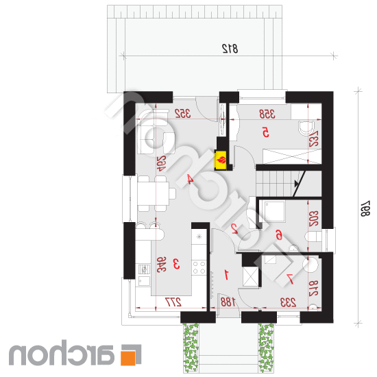 Dom w rododendronach 11 (N) | rzut parteru