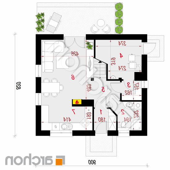 Dom w zielistkach 2 | rzut parteru