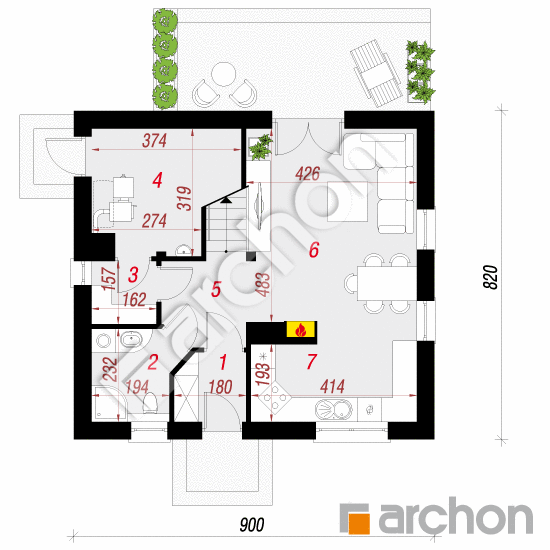 Dom w zielistkach 2 | rzut parteru