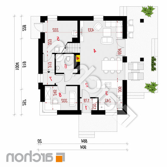 Dom w avenach 2 | rzut parteru