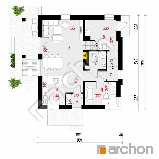 Dom w avenach 2 | rzut parteru