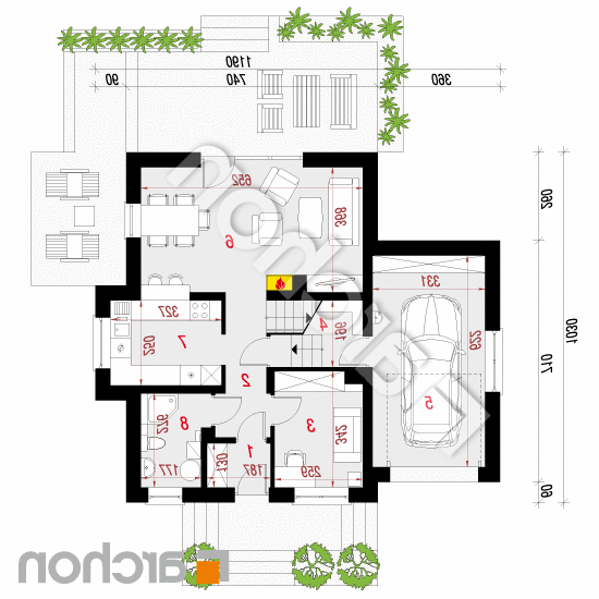 Dom pod kasztanem 3 (N) | rzut parteru