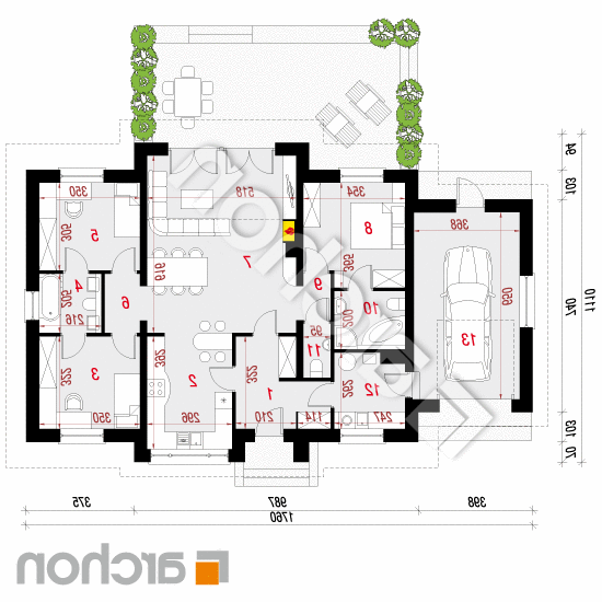 Dom w akebiach 4 | rzut parteru