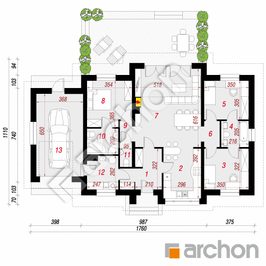 Dom w akebiach 4 | rzut parteru