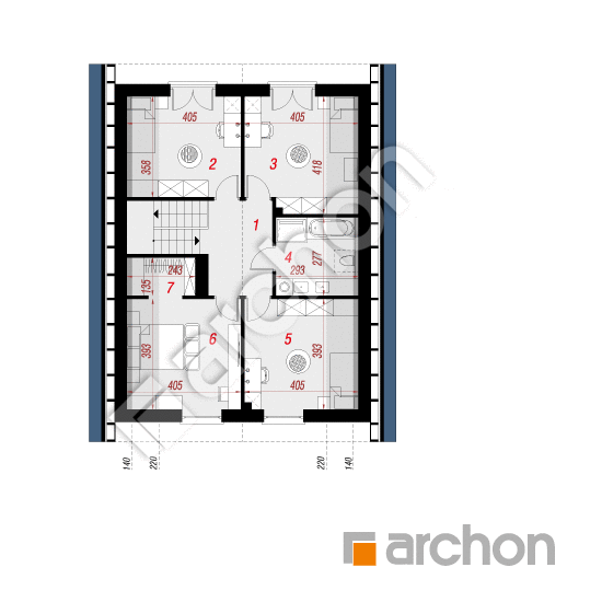 Dom w arletach 3 (E) OZE | rzut poddasza