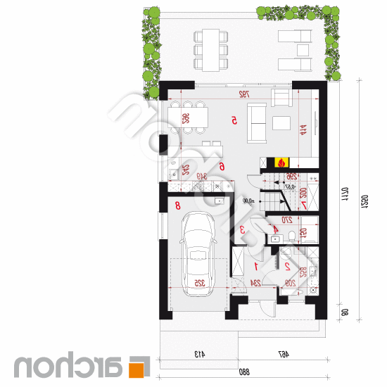 Dom w malinówkach 31 (G) | rzut parteru