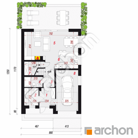 Dom w malinówkach 31 (G) | rzut parteru